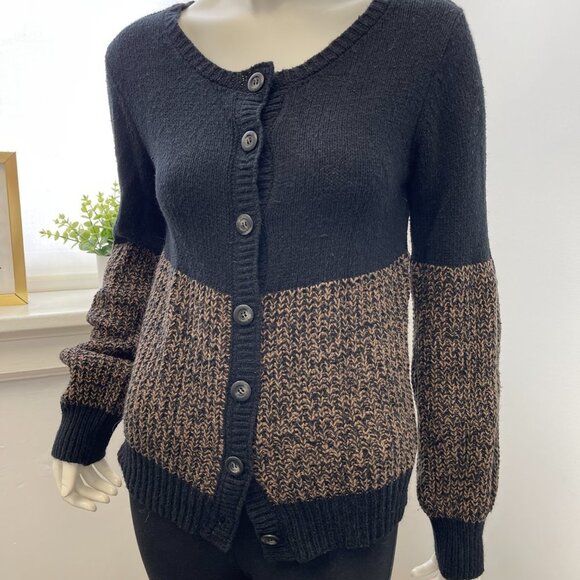 EVETTE & K BROWN AND BLACK CARDIGAN SIZE S - Picture 2 of 5